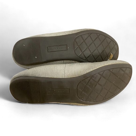 Kelly + Katie Kayla Taupe Metallic Leather Slip On Comfort Ballet Flats Size 7 - Picture 10 of 10